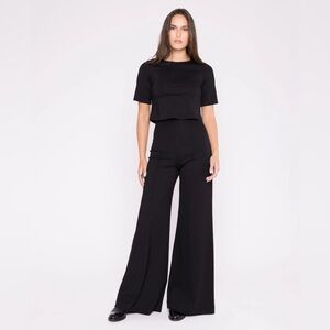 Ripley Rader Black Ponte Knit Wide Leg Pant, Size 3 HEMMED